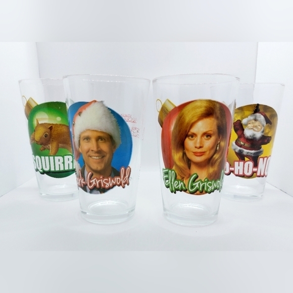 Set of 4 National Lampoons Christmas Vacation Drinking Glasses‎ - Picture 1 of 7